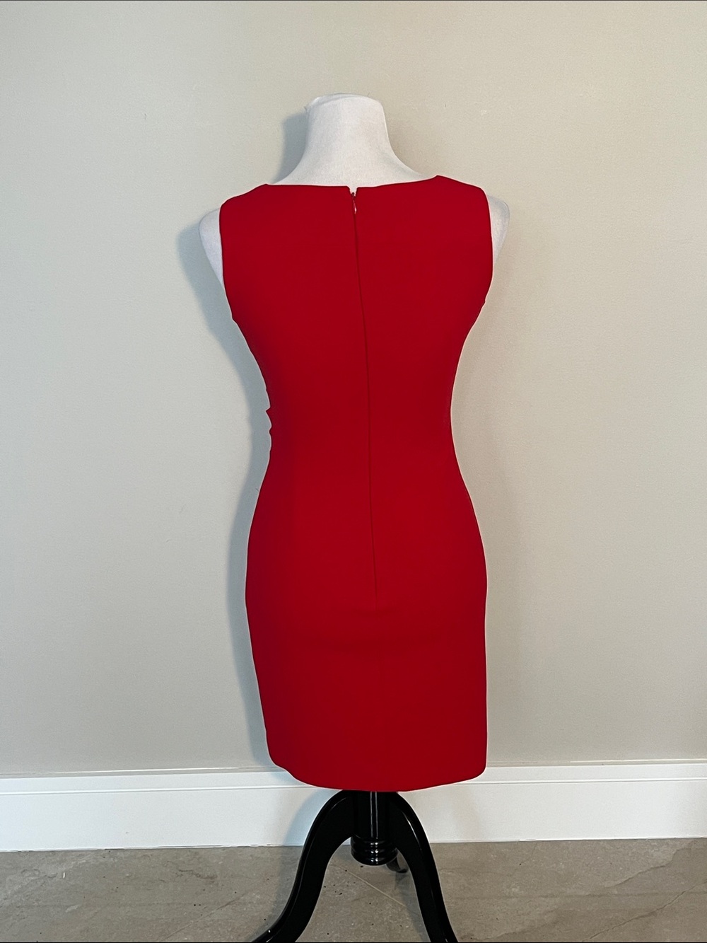 Calvin Klein Red Sleeveless Sheath Dress with Sculpted Seams - Picture 3 of 3